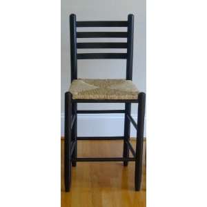  Wooden Ladder Back 24 Bar Stool with Woven Seat