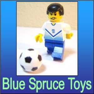 h027 LEGO Minifig Blue Team Soccer Player 9 w/ Ball NEW  