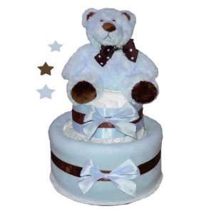  Baby Bear Diaper Cake in Blue   3 Tier Baby