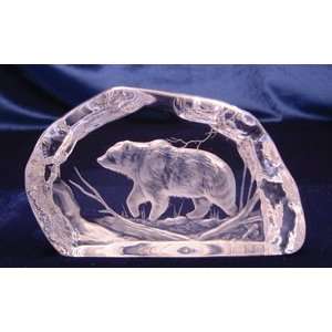  Intaglio Engraved Grizzly Bear Sculpture