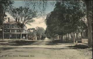 TOWNSEND MA Street Scene c1910 Postcard  