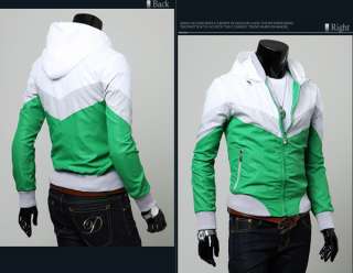 korea_pop mens windbreaker jackets wiht hoodie zip up jumper US sz S M 