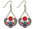 New Scarab Winged Beetle Charm Earring Ancient Egypt