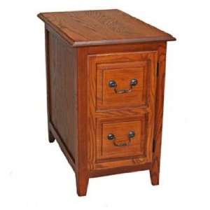 Leick Furniture Shaker Style Oak Finish Cabinet End Table 
