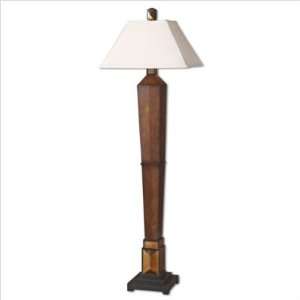  Torrian Aged Wood Veneer Finish Floor Lamp