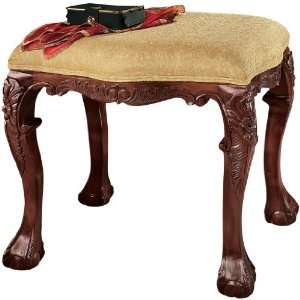   Sale  French Baroque Honey Upholstered Bench   Medium Furniture