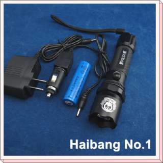   Rechargeable Led Police Flashlight Outdoor Torchlight + 18650 Battery