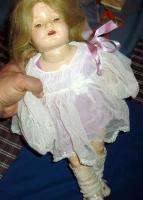   OLD ANTIQUE 18 BABY DOLL W/CLOTHING & SHOES BLINKING GREEN/BLUE EYES