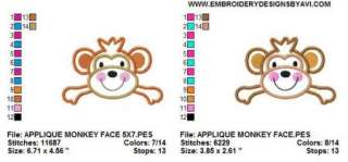 Zoo Baby Monkey Applique Machine Embroidery Designs CD  