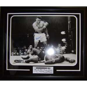    Muhammad Ali Signed Framed 16x20 Over Liston: Sports & Outdoors