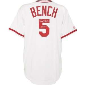 Johnny Bench Autographed Jersey  Details: Cincinnati Reds, White 
