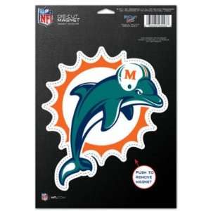  MIAMI DOLPHINS OFFICIAL LOGO 6X9 DIE CUT MAGNET: Sports 