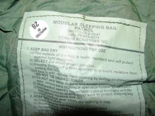USMC US MILITARY PATROL MODULAR SLEEPING BAG NEW WITH TAG  