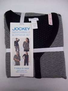 JOCKEY BLACK SIZE MEDIUM REVERSIBLE PAJAMA SET NEW WITH TAGS  