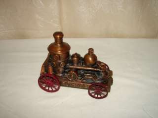  CAST IRON DONKEY AND BRASS/COPPER TRAIN BANK COMMERCIAL BANK  