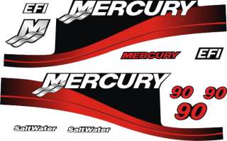 Mercury outboard motor 90hp decals stickers graphics Rd  