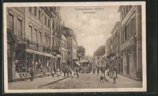 AK Kaiserslautern, Marktstraße mit Straßenbahn & Gesch  