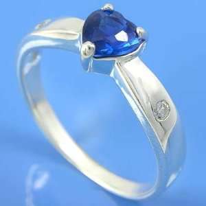  3.33 grams 925 Sterling Silver Blue Spinel & White 
