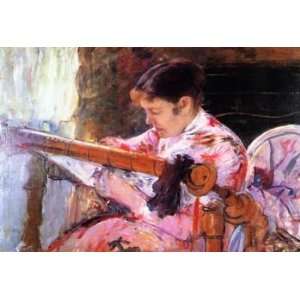 12X16 inch Cassatt Mary Lydia at the Tapestry Loom Canvas Art  