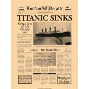 Titanic Sinks   Poster (12x15.5)