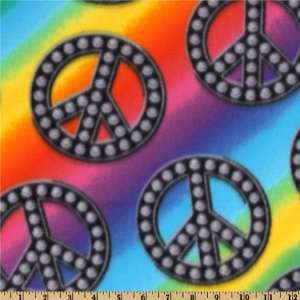   Fleece Peace Signs Tie Dye Fabric By The Yard: Arts, Crafts & Sewing