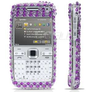   Ecell   PURPLE ZEBRA 3D CRYSTAL BLING CASE FOR NOKIA E72: Electronics