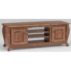   Solid Wood TV Stand Oak Queen Anne LCD Plasma TV Stand: Home & Kitchen