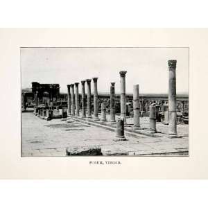  1923 Print Forum Timgad Roman Ruins Trajan Columns 