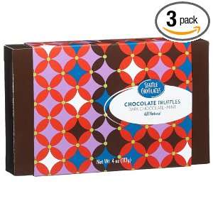   Truffles, Dark Chocolate Mint, 4 Ounce Gift Boxes (Pack of 3