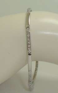   WHITE GOLD GP STERLING BASE SIMULATED DIAMOND BRACELET 91/2 INC  