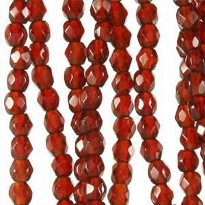  6mm Czech Fire Polish Garnet Beads: Arts, Crafts & Sewing