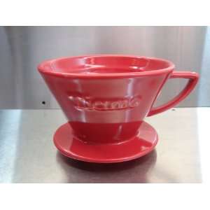  Tiamo Flat Bottom K02 #185 3 Hole Ceramic Dripper   RED 