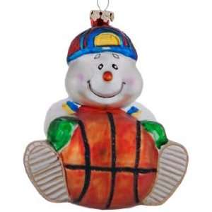 Personalized Basketball Snowman Christmas Ornament 