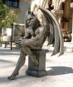Medieval The Thinker Gargoyle Guardian Statue Gothic  