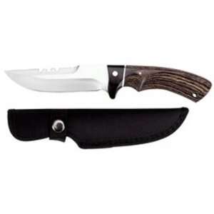 Maxam Fixed Blade Hunting Knife Thick Honed Blade Laminated Wood 
