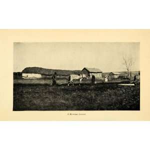  1907 Print Russian Farmer Agriculture Farming Horse Plow 