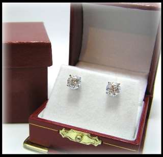 BEAUTIFUL & BIG 2.50 CARAT ROUND EARRINGS 14Kt. SOLID  