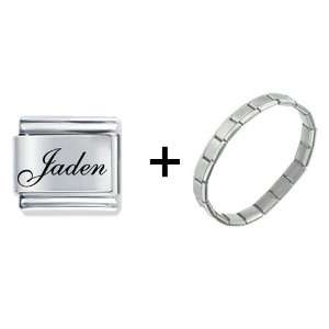    Edwardian Script Font Name Jaden Italian Charm: Pugster: Jewelry