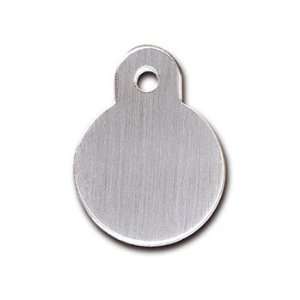 Quick Tag Small Brushed Chrome Circle Personalized Engraved Pet ID Tag 