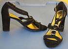 NEW J CREW Black THEA SUEDE BUCKLE HEELS Sandals Sz 6