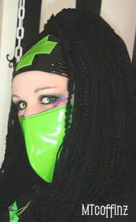 DIY Cyber Goth PVC Neon Green Surgical Mask Kandy Raver  