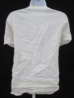 COREY LYNN CARLTER Beige Pin Stripe Shirt Top Sz 12  