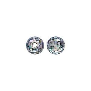  10mm Black Mosaic Mother OF Pearl 2.7mm Hole 31310: Arts 