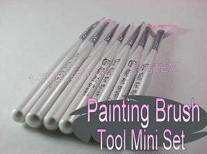 7x Acrylic UV Gel Nail Art Pro. Painting Brush Tool Set  