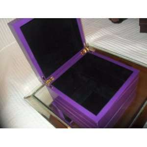  Papyrus Purple Lacquered Jewelry Box 8x8 Kitchen 