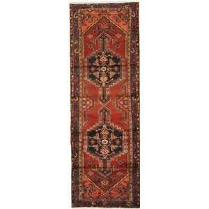   Red Persian Hand Knotted Wool Shiraz Runner Rug