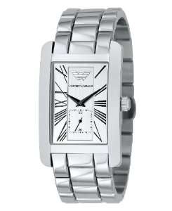   Stainless Steel Roman Numeral Dial Watch: Emporio Armani: Watches