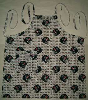 BARBEQUE APRON MADE W HOUSTON TEXANS NFL FABRIC + TEAMS  