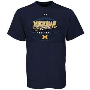   Wolverines Navy Blue Be the Ball Football T shirt