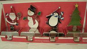 snowman tree santa penguin Stocking Holder Holiday christmas heavy 